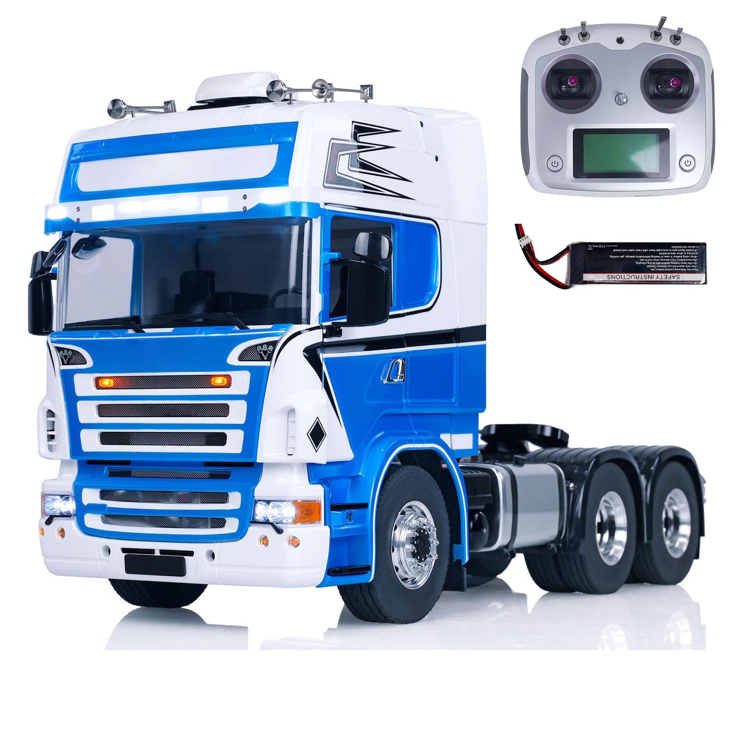 RC トラック 本体 ブルー ホワイト　付属品付き Amazon.com: TOUCAN RC HOBBY 1/14 RC Tractor Truck 6x6 LESU Metal