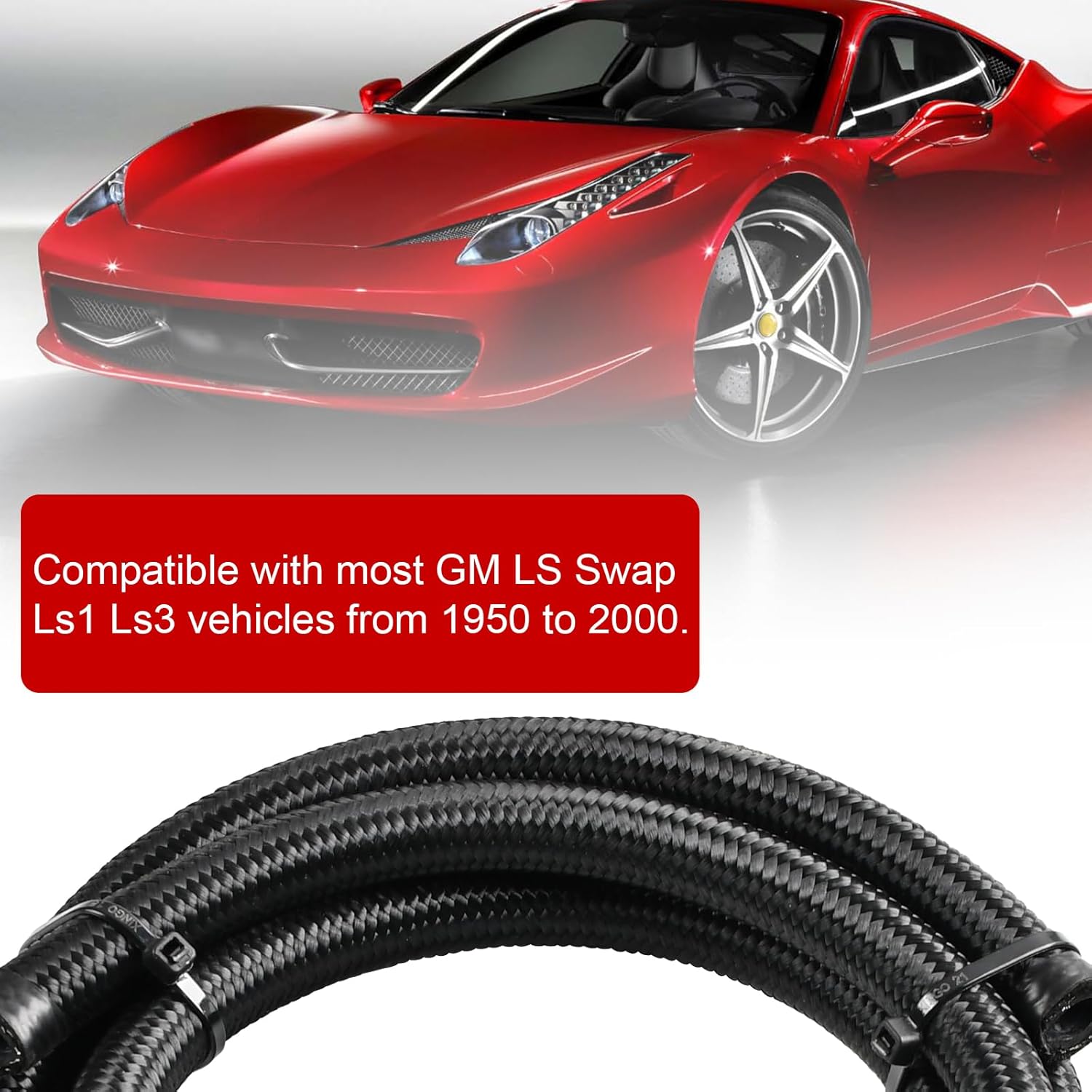 Universal Power Steering Pump Hose Kit Return to reservoir Hose Kit Compatible with GM LS Swap LS1 LS3 Replace 551082