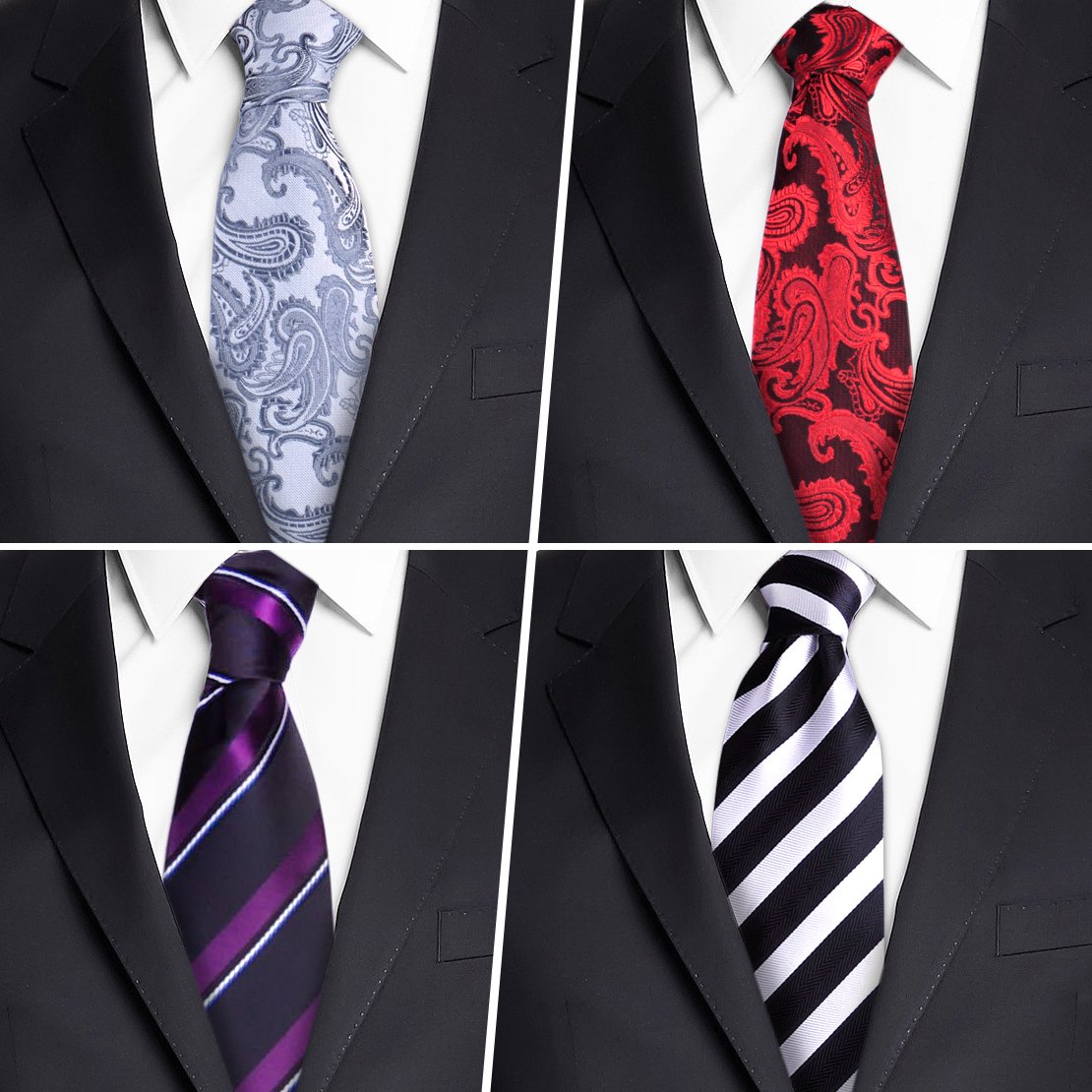 Hombres Paisley Corbata diseño de Rayas Jacquard Corbata Tejido Regalo Set 2