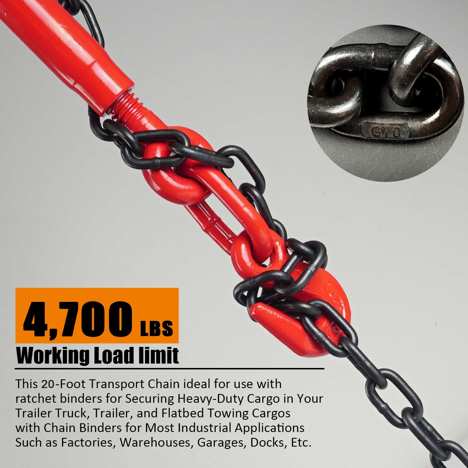 AYMMIC Load Binders - 5400 Lbs Ratchet Kit -8