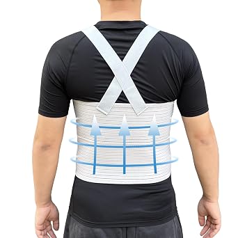 Rib Injury Chest Binder Brace for Cracked Ribs - Elastic Rib Support Belt for Men and Women - Rib Cage Support Belts Chest Compression Wrap for Bruised, Fractured or Dislocated Ribs Protection, Compression Wrap and Chest Support (Small ( Fits 25 - 35 ))