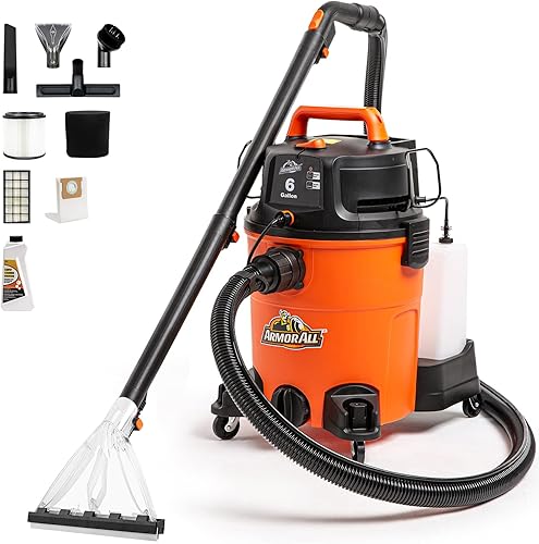 Armor All VK609PFR 0901 6 galones 5.5 pico HP WetDry Shop Vac limpiador multiusos para tapicería de alfombras, detallador de automóviles y