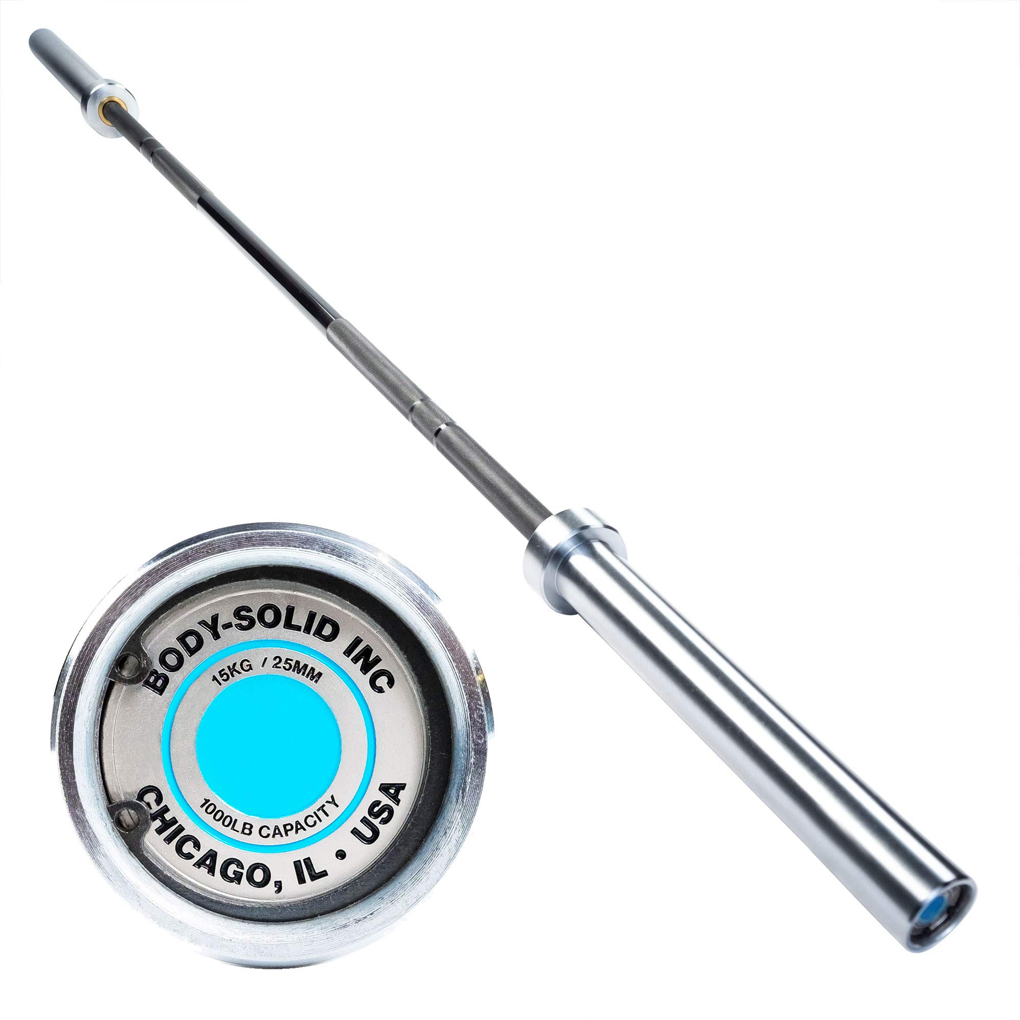 Body-Solid (OB79EXT) Women's Extreme Olympic Bar – 6.6ft, 33lb Barbell Straight Bar for Weight Lifting, Strength Training, and Barra Olimpica Workouts, 1000lbs Weights Plate Capacity