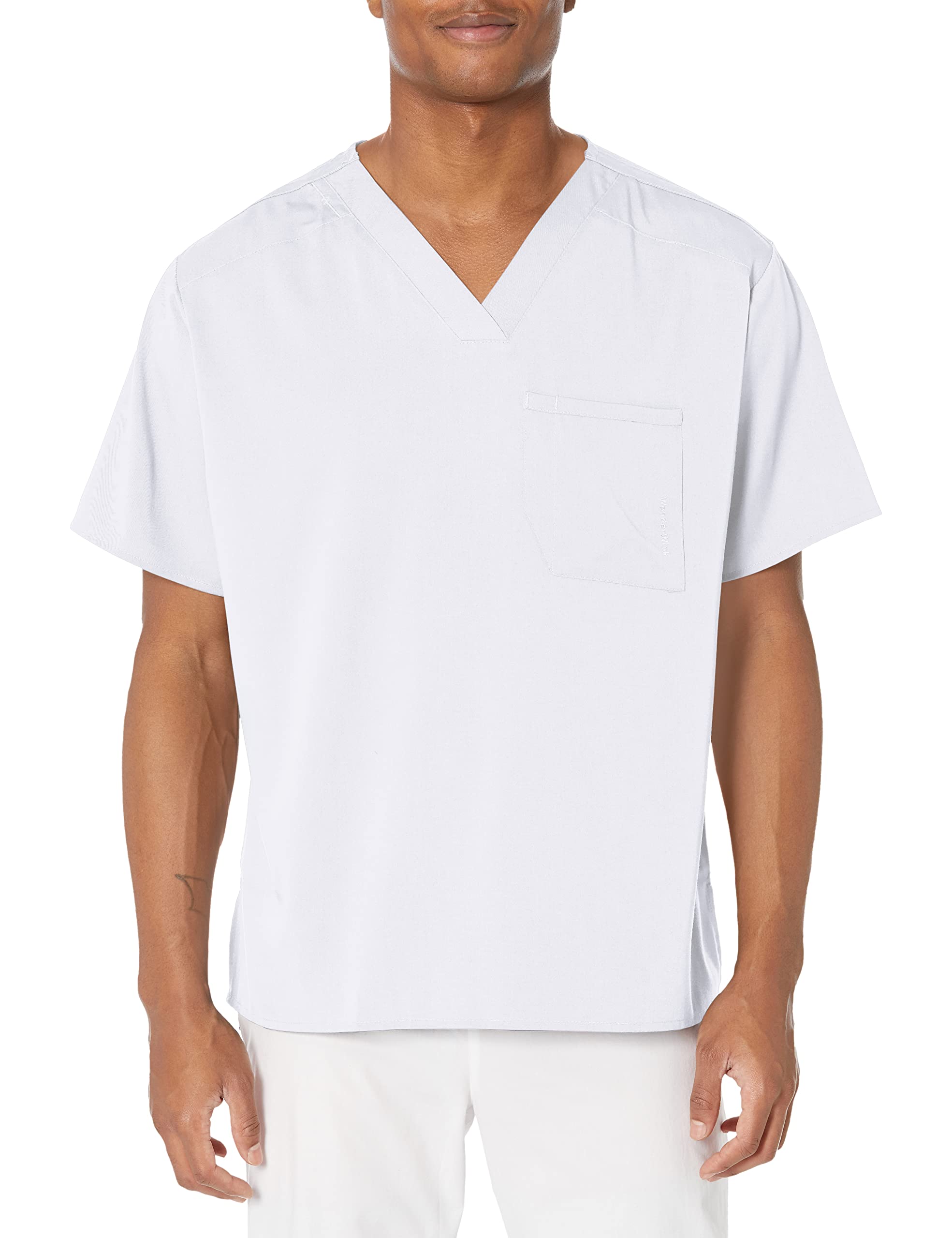 WonderWink 6619XWHIT2XL WonderWink PRO męski top z dekoltem w serek, biały, rozmiar 2XL
