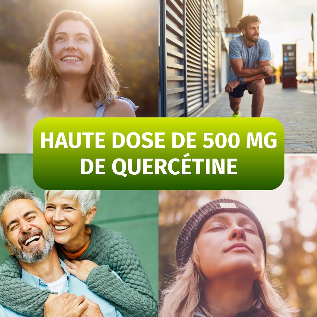 Green Naturals® Quercétine hautement dosée – 500 mg avec extrait naturel de Sophora du Japon (Sophora japonica) – 100% végétalien et sans additifs – 180 gélules (6 mois)