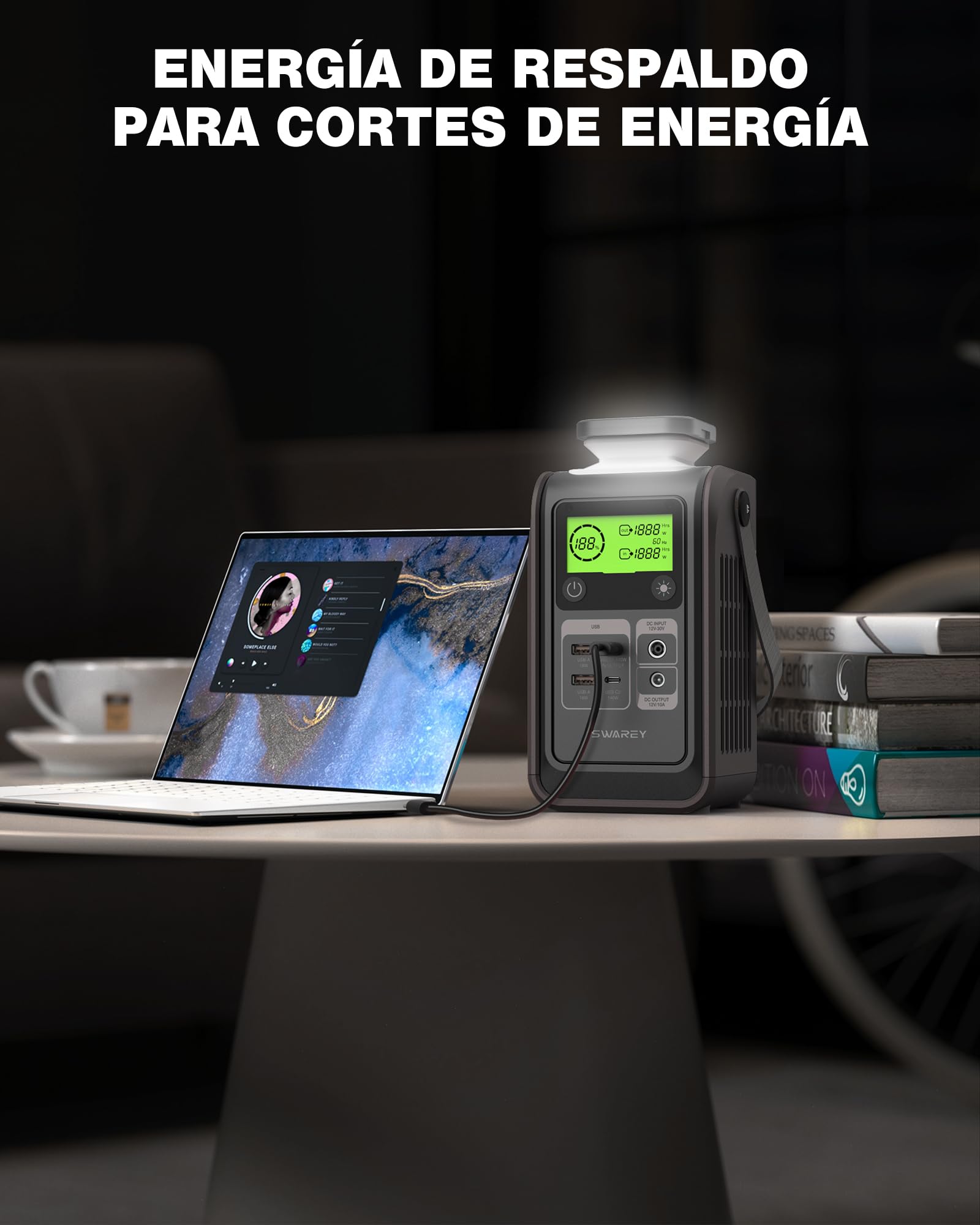 Estación de Energía Portátil S200, 192Wh Batería LiFePO4, Salida DC 180W, Carga Rápida Bidireccional USB-C de 140W, Generador Solar para Camping Viajes Emergencias