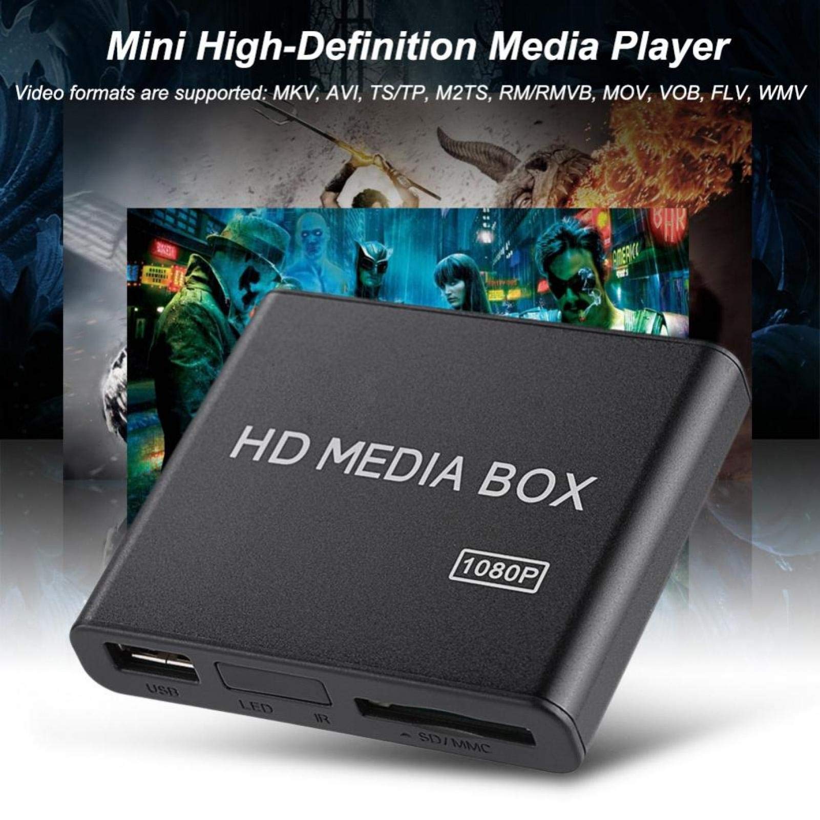 Socobeta Lecteur Multimédia High Definition Full HD Mini Box (Prise UE)