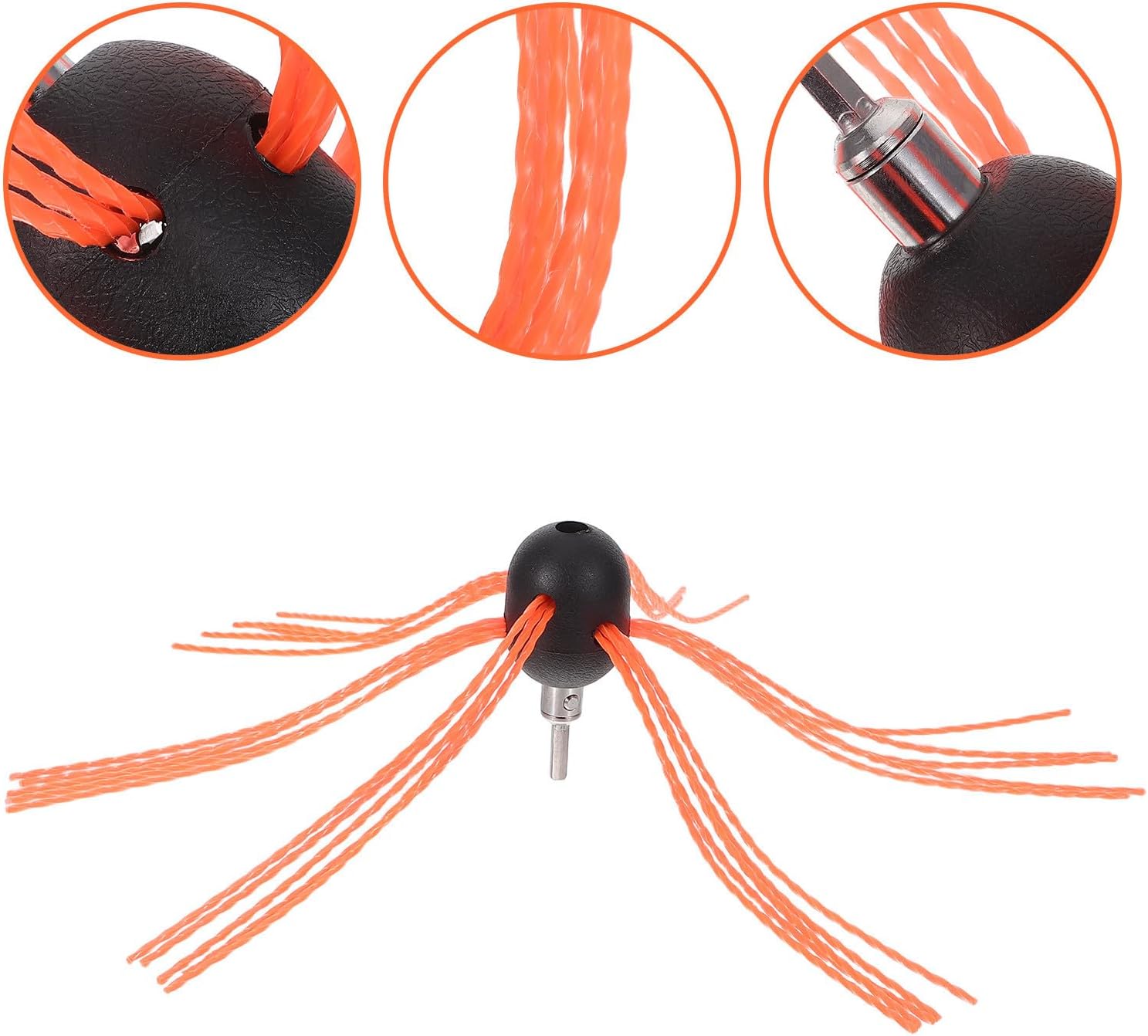 Fireplace Chimney Cleaning Brush Kit with Nylon Iron Replaceable Brush Heads, Drill Powered Adapter and Installation Wrench for Rapid Cleaning of Chimney Pipes and Fireplace Flue