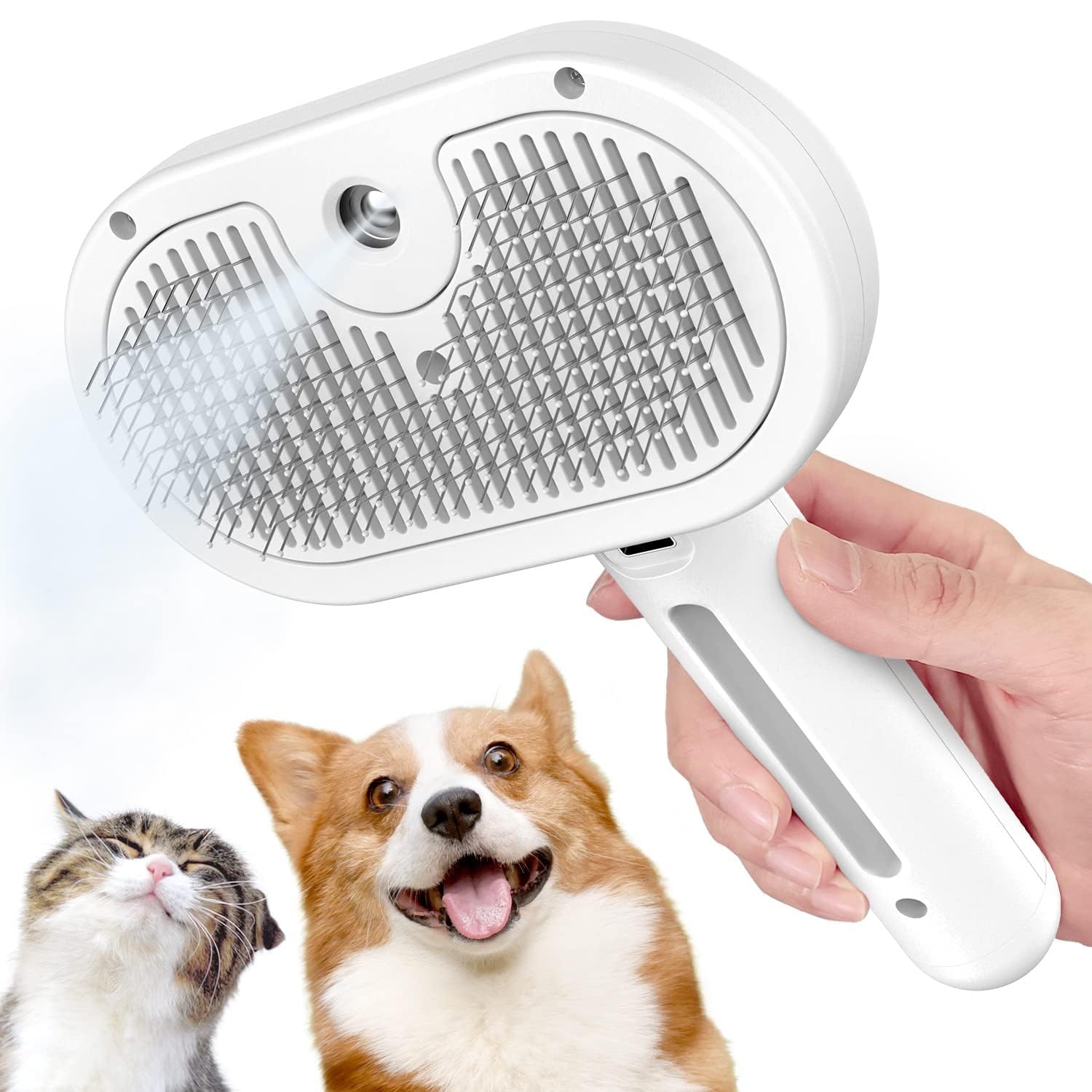 Spray Cat Brush for Shedding, 3 in 1 Self Cleaning Dog Brush, Static Flying Hair Remover, Self Cleaning Grooming Brush for Pets, Steamy cat and dog Brush, Tangled and Loosse Hair Remover (White) (B0CZJP9B2W) Amazon Price History, Amazon Price Tracker