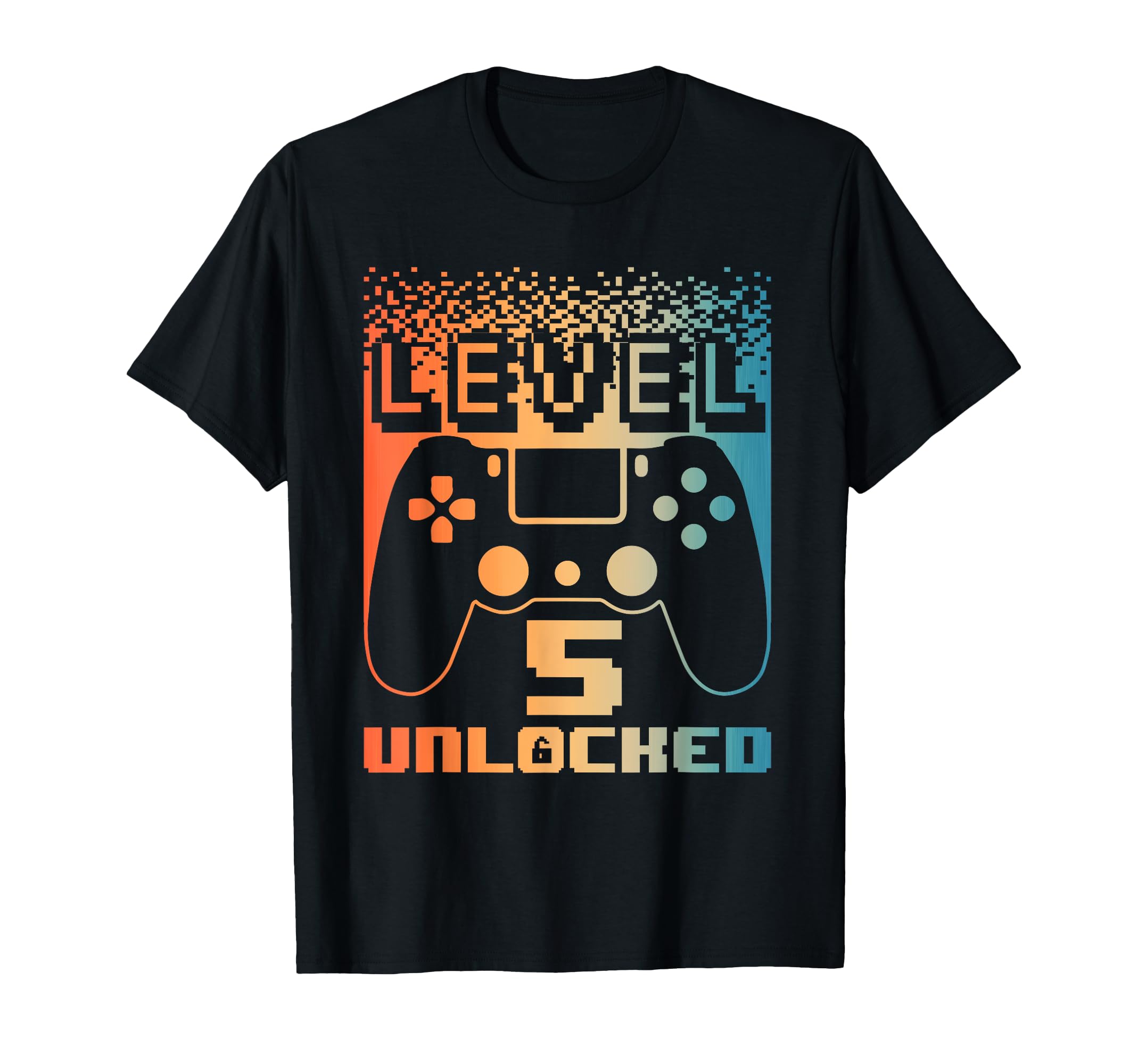 5th Birthday Art For Boys Level 5 Unlocked Gamer 5 Year Old T-Shirt