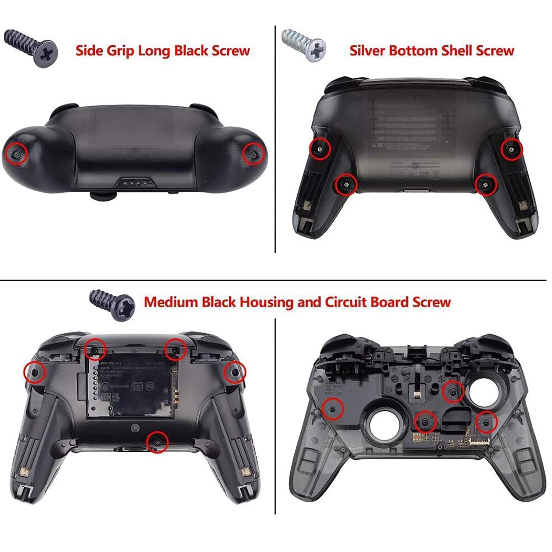 eXtremeRate Cover Custodia Grip Impugnature Guscio Case Scocca Ricambio per Nintendo Switch Pro Controller Joystick,Senza Controller-Trasparente Blu