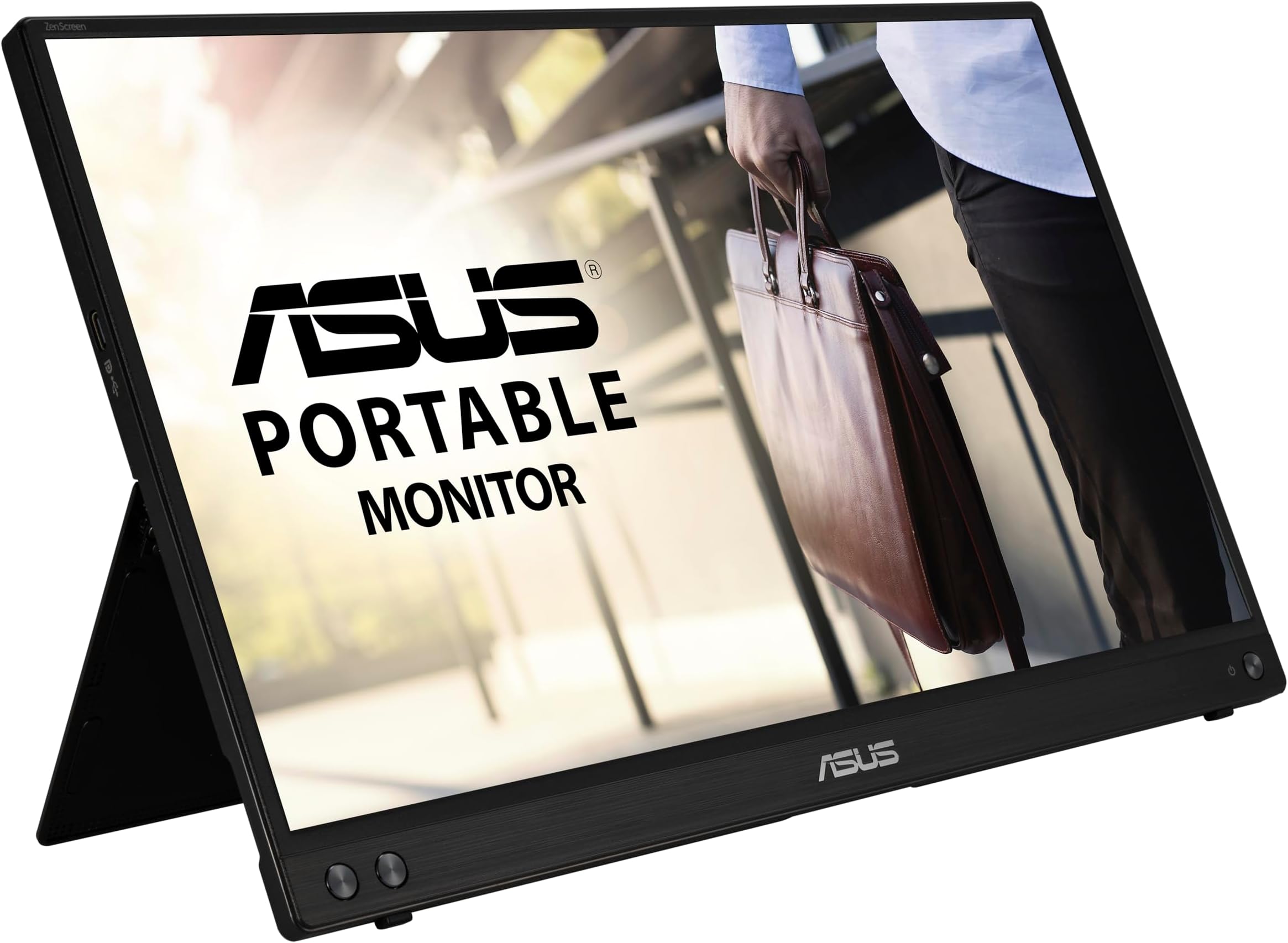 ASUS ZenScreen 15.6 Inch 1080P Portable Monitor (MB16ACVR) - Full HD, IPS, Eye Care, Flicker-Free, Blue Light Filter, Kickstand, USB-C Power Delivery, for Laptop, PC, Phone, Console