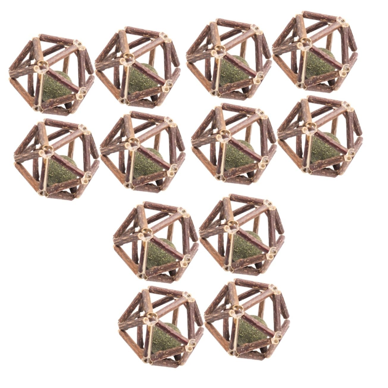 Toddmomy 12pièces Jouets à Mâcher pour Chats Herbe à Chat Boules De Catnip Actinidia Polygama pour Nettoyer Les Dents Et Améliorer La Digestion
