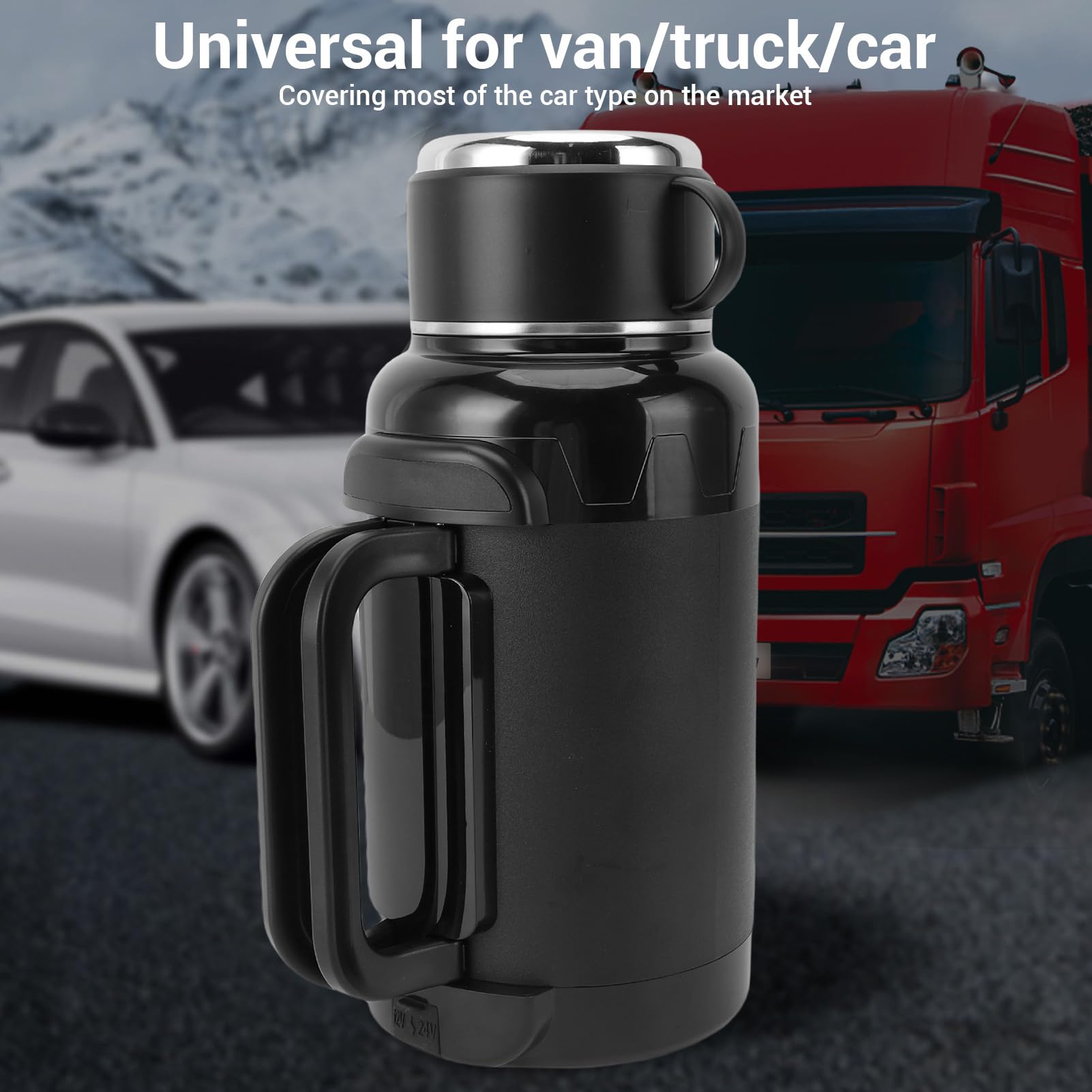 Yctze Czajnik Samochodowy 1500 Ml ze Stali Nierdzewnej 304 na Sucho z Czajnikiem Samochodowym, Przenośny Czajnik do Samochodu, Elektryczny 1500 Ml, Samochodowy ze Stali Nierdzewnej, Bojler, 304