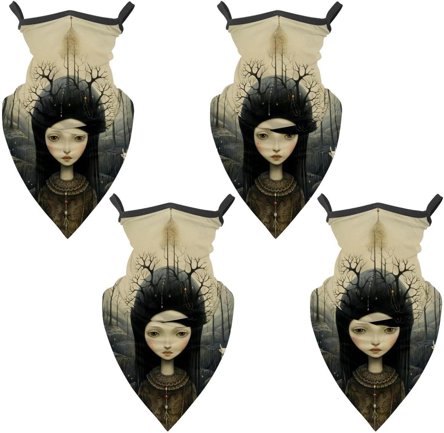 4 Pieces Bohemia Neck Gaiter Bandana Face Mask, Sun Cooling Scarf Gator Cover Head for Men Women