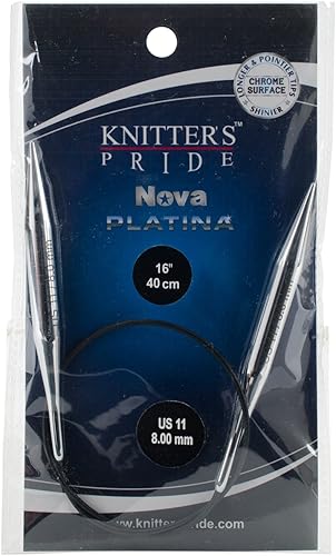 Knitter's Pride -Nova Platina Agujas Circulares Fijas 16", Tamaño 11/0.315 in