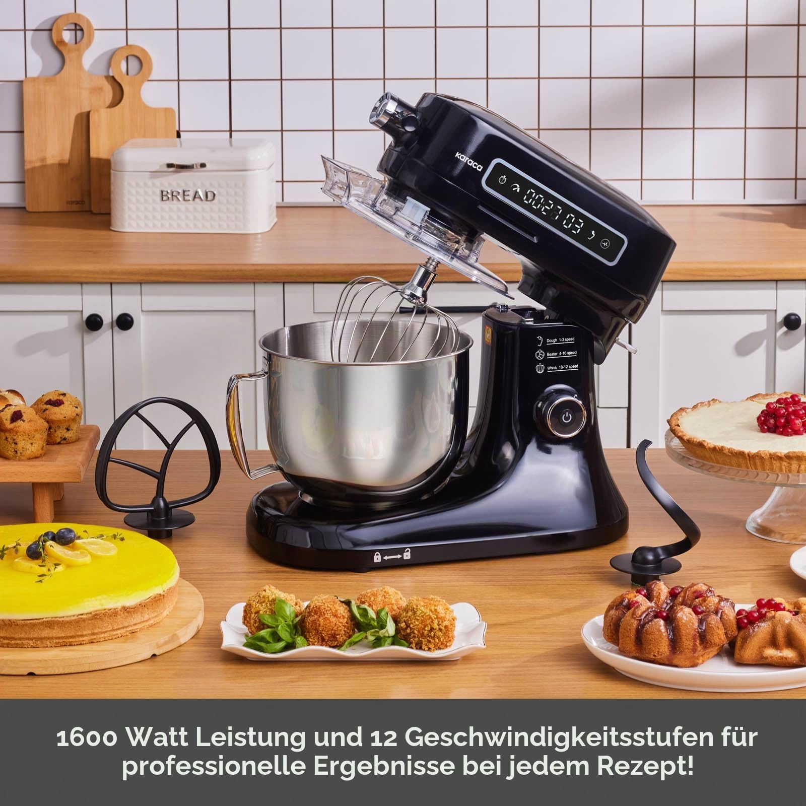 Karaca Pro Artisan Timer Küchenchef Black 1600W 5 Liter