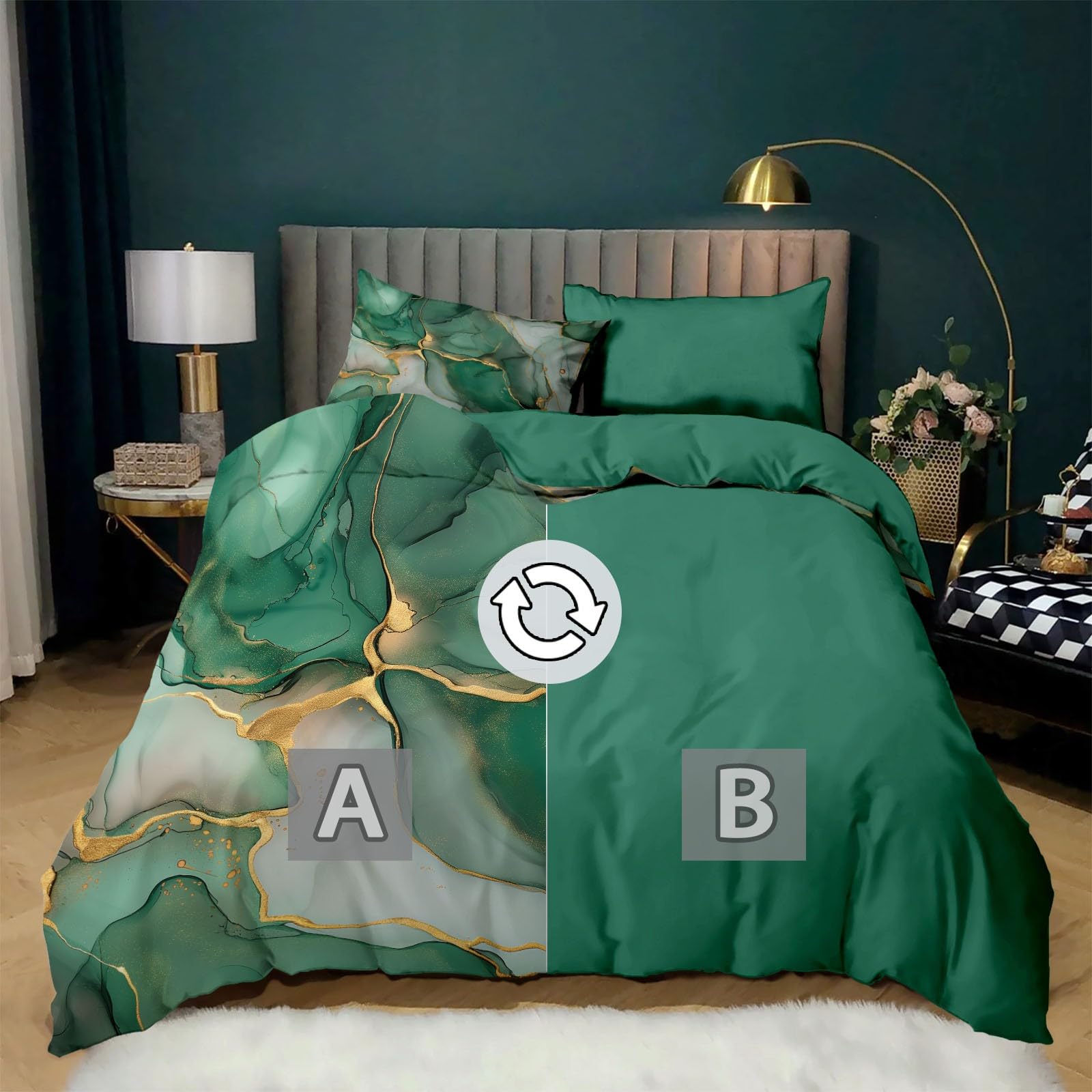 CozyRest Set Copripiumino Matrimoniale 260x240 Con 2 Federe 50x80 - Microfibra Morbida, Stampa Sogni Ad Acquerello