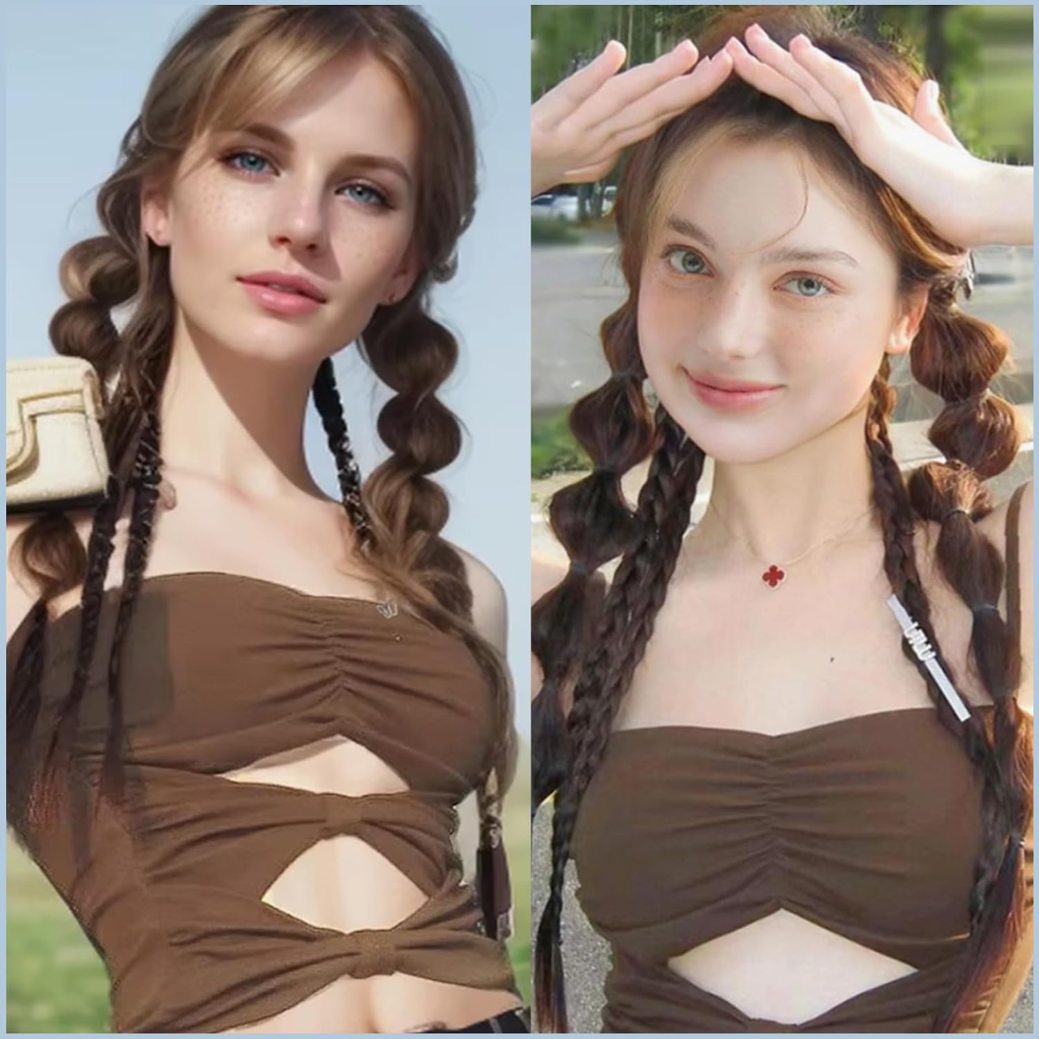 Braided Ponytail Extension Hair Accessories for Women With Hair Tie Braid Ponytail Extension Synthetic Hair Pieces Styling Tools (Light Brown) image 4