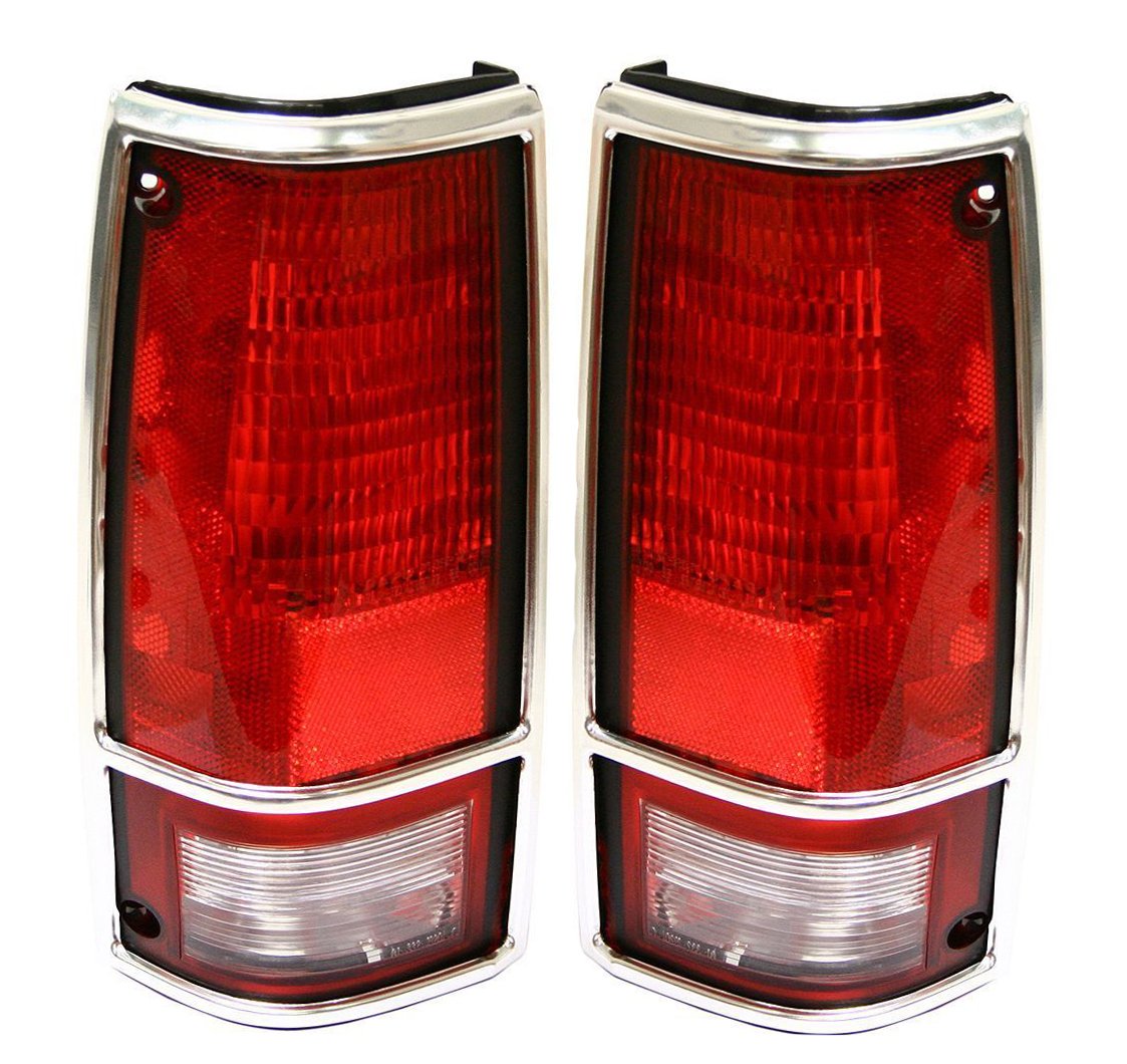 Rareelectrical New Pair Of Tail Lights With Bezel Compatible With Chevrolet S10 1982-1993 Gm2801105 915707 915708 Gm2800105