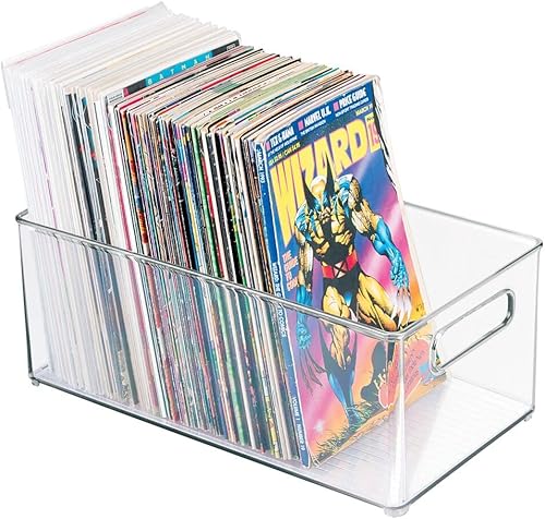 mDesign ClrComicStorgBinz, Plástico, Transparente, individual