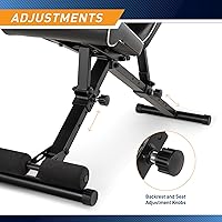 Vista 4 de Marcy Foldable Adjustable Utility Weight Bench, Strength Training Home Gym for Full Body Workout