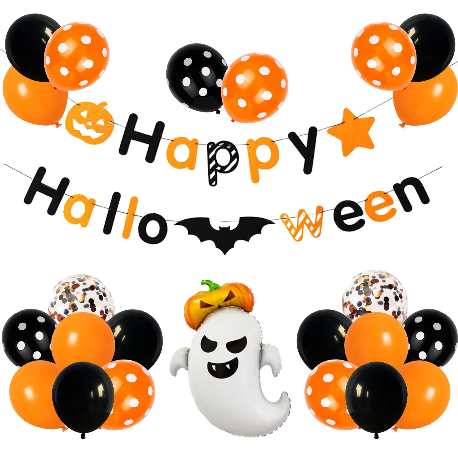 ハロウィン バルーン 風船 装飾 飾り オレンジ ブラック パーティー ポップ ハロウィン バルーン 風船 装飾 飾り オレンジ ブラック