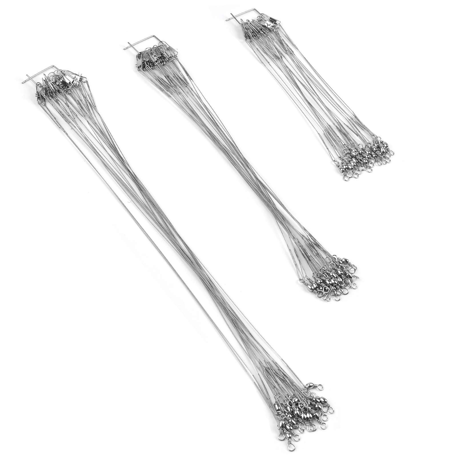 "N/A" Fishing Wire 60Pcs Trace Leaders Lure Wire Stainless Steel Trace Leaders Prevent Fish Bite Line with Three Different Lengths, 15cm, 23cm, 30cm