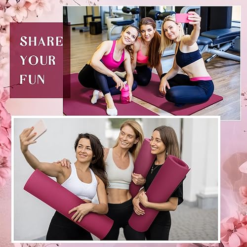 Miniatura 6 de Timgle Paquete de 6 alfombrillas de yoga antideslizantes a granel para ejercicio, esterilla de yoga gruesa, antideslizante, resistente a desgarros,