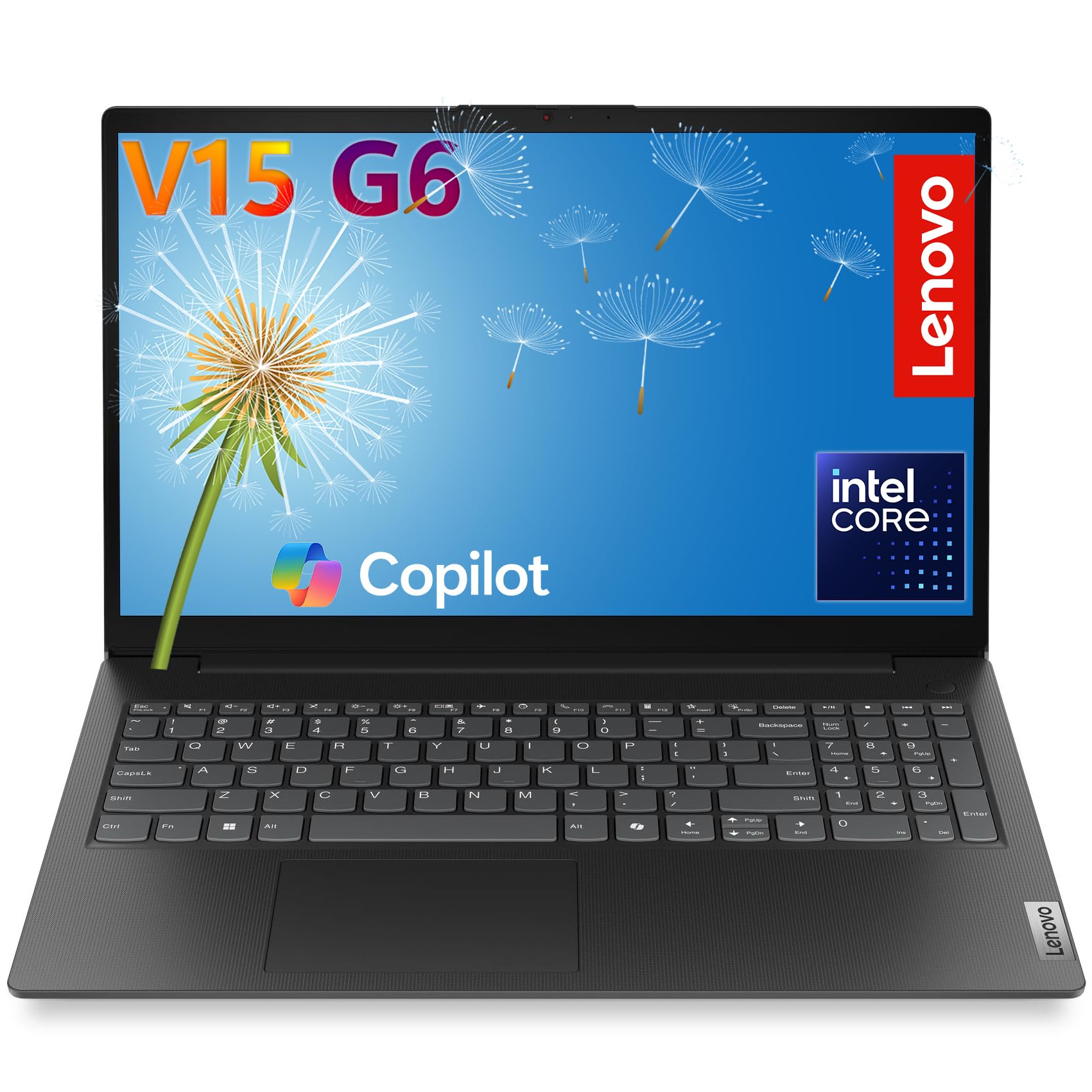 Lenovo V15 15.6" FHD Laptop Computer for Business and Home, 2026 Copilot AI, Intel N-Series Quad-Core Processor, 16GB DDR5 RAM, 512GB SSD, Wi-Fi 6, RJ-45, HDMI, Fast Charging, Windows 11 Home, Black