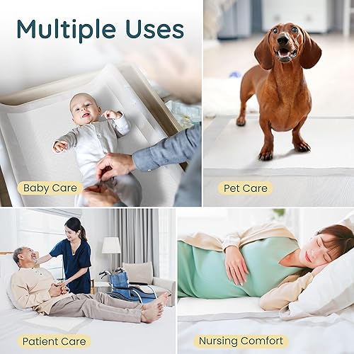 Miniatura 7 de Reli. Cambiadores desechables para bebé (paquete de 55)  Cambiadores de pañales desechables de 18 x 24 pulgadas, grandes, superabsorbentes, a prueba