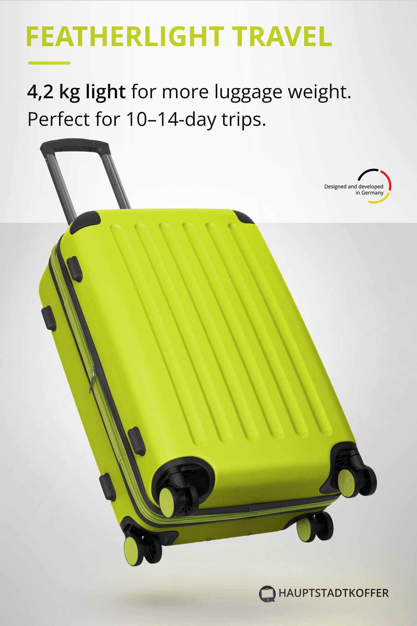 HAUPTSTADTKOFFER - Spree - Maleta rígida, Trolley expandible, Equipaje de Viaje, 4 Ruedas Dobles, TSA, 65 cm, 74 litros, Champán — view 279