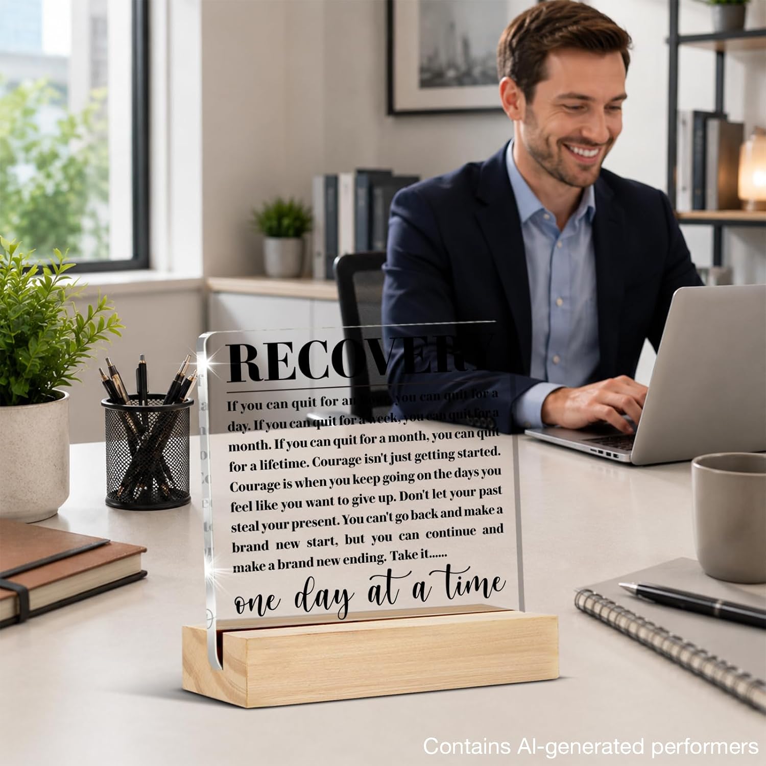 Sobriety Gifts for Men Women Alcoholics Narcotics Anonymous Gift Desk Decor image 4