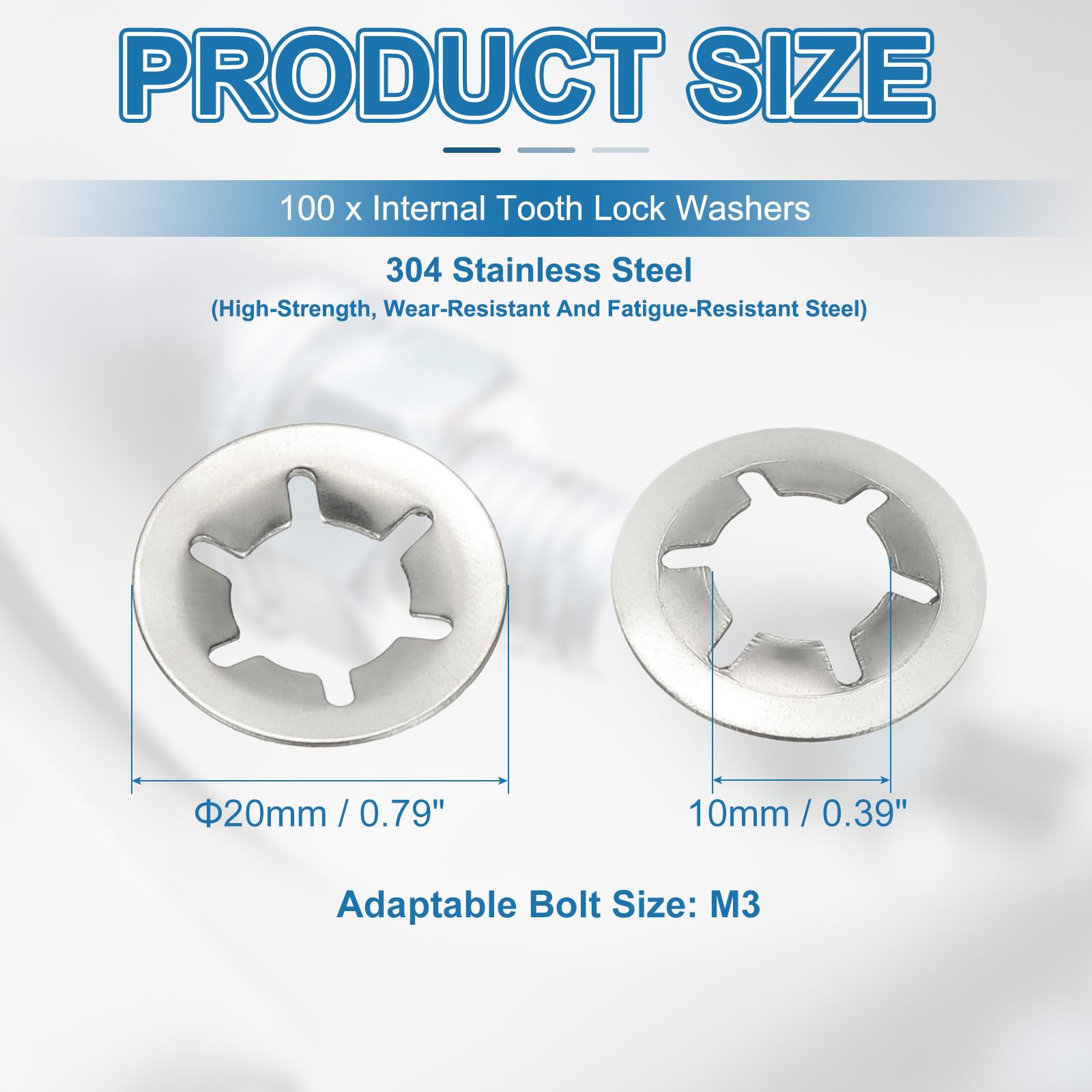 PATIKIL M10 Star Internal Tooth Lock Washers - Image 2