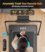 Vista 3 de Bifanuo 2 in 1 Folding Treadmill, Smart Walking Running Machine with Bluetooth Audio Speakers, Installation-Free，Under Desk Treadmill for
