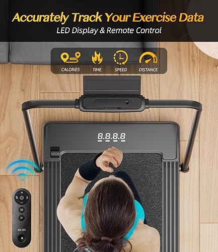 Miniatura 3 de Bifanuo 2 in 1 Folding Treadmill, Smart Walking Running Machine with Bluetooth Audio Speakers, Installation-Free，Under Desk Treadmill for