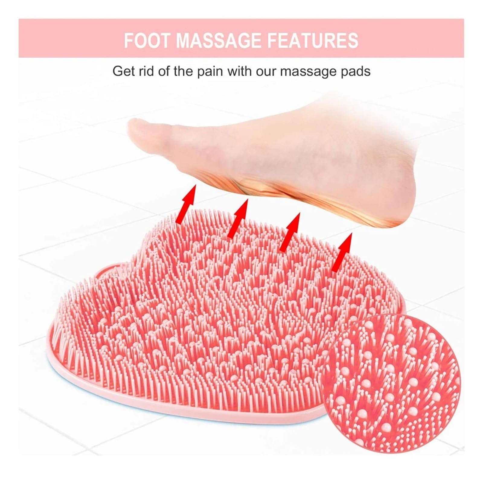 Cepillo de silicona para pies de ducha con ventosas exfoliante (1 unidad)