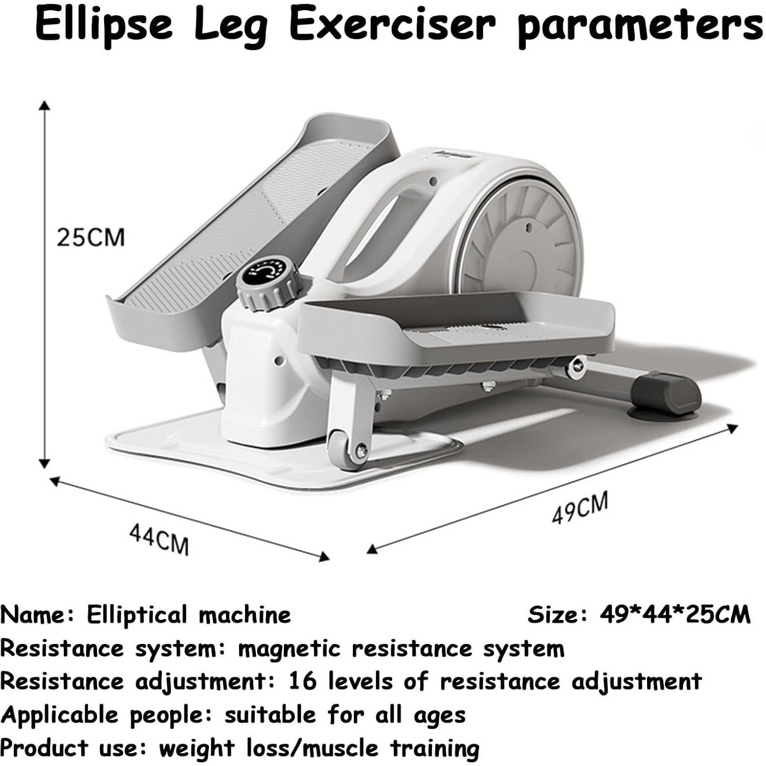Cross Trainer Ellittico per Casa,Stepper per Esercizi Fitness,con Resistenza Regolabile E Monitor LCD,Ellittica Silenziosa Antiscivolo Adatta,per Palestra Ufficio Casa