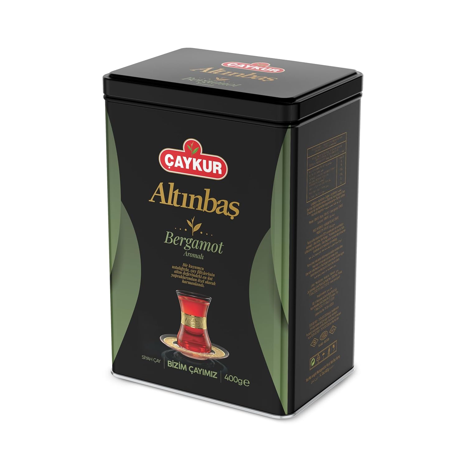 ÇAYKUR Altınbaş Golden Tips Earl Grey, Premium Gourmet Black Tea, Loose Leaf, Strong Tea Buds, Rich Aroma, Can 400gr / 14.1 Oz (Bergamot)