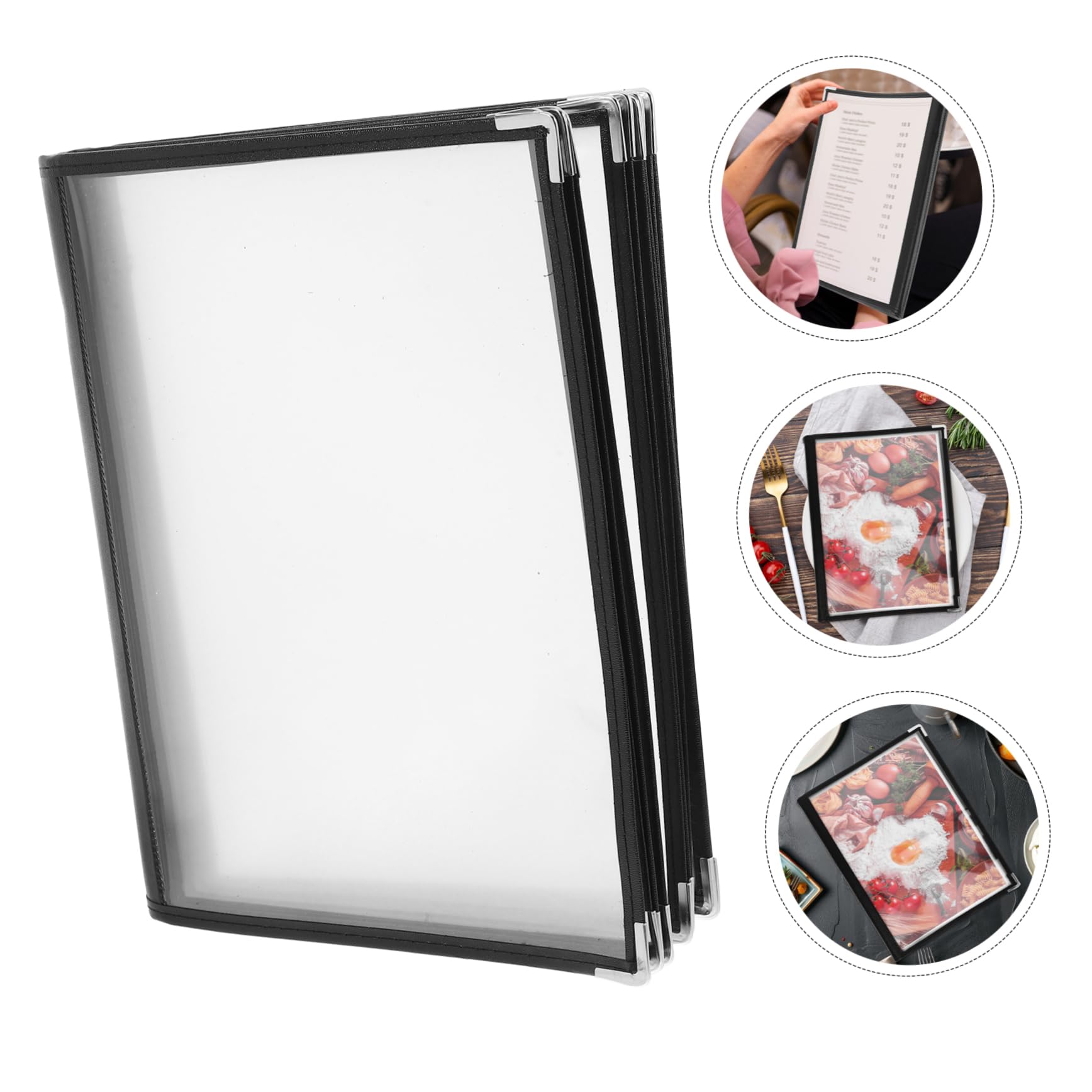 Libro de Menú Pvc Transparente de 10 Páginas y 20 Lados | Carpeta para Bares y Restaurantes, Organización Fiable, Fácil de Llevar