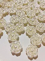 Miçangas de Rosas Decorativas com Detalhes Dourados, 18mm, Flores Transparentes para Artesanato e Bijuterias, 30 Unidades (Perolado)
