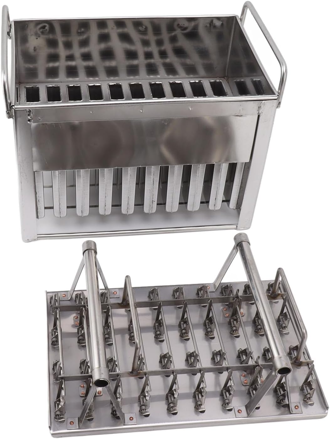 40pcs Stainless Steel , Commercial Ice Lolly 40 Stick Holes Ice Cream Maker Stick Holder DIY Ice Cream Maker Machine