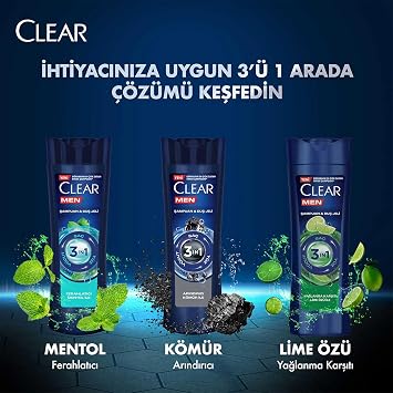 Clear Men 3in1 Shampoo & Shower Gel Anti-Oily Lime Extract 350 ml