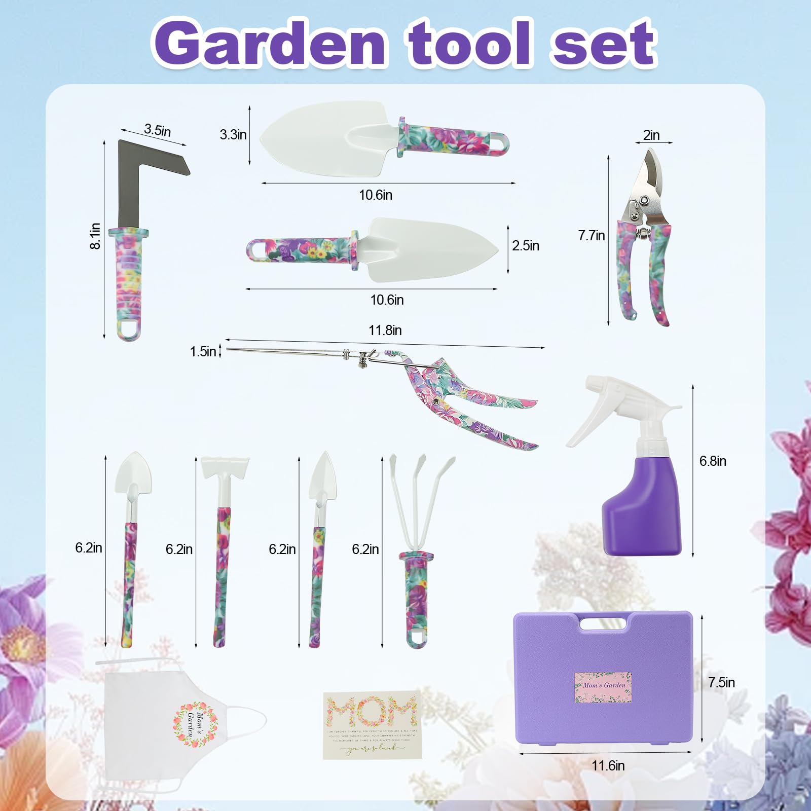 Gardening Hand Tools Kit - Gift for Mom -3 Gardening Hand Tools Kit - Gift for Mom -3