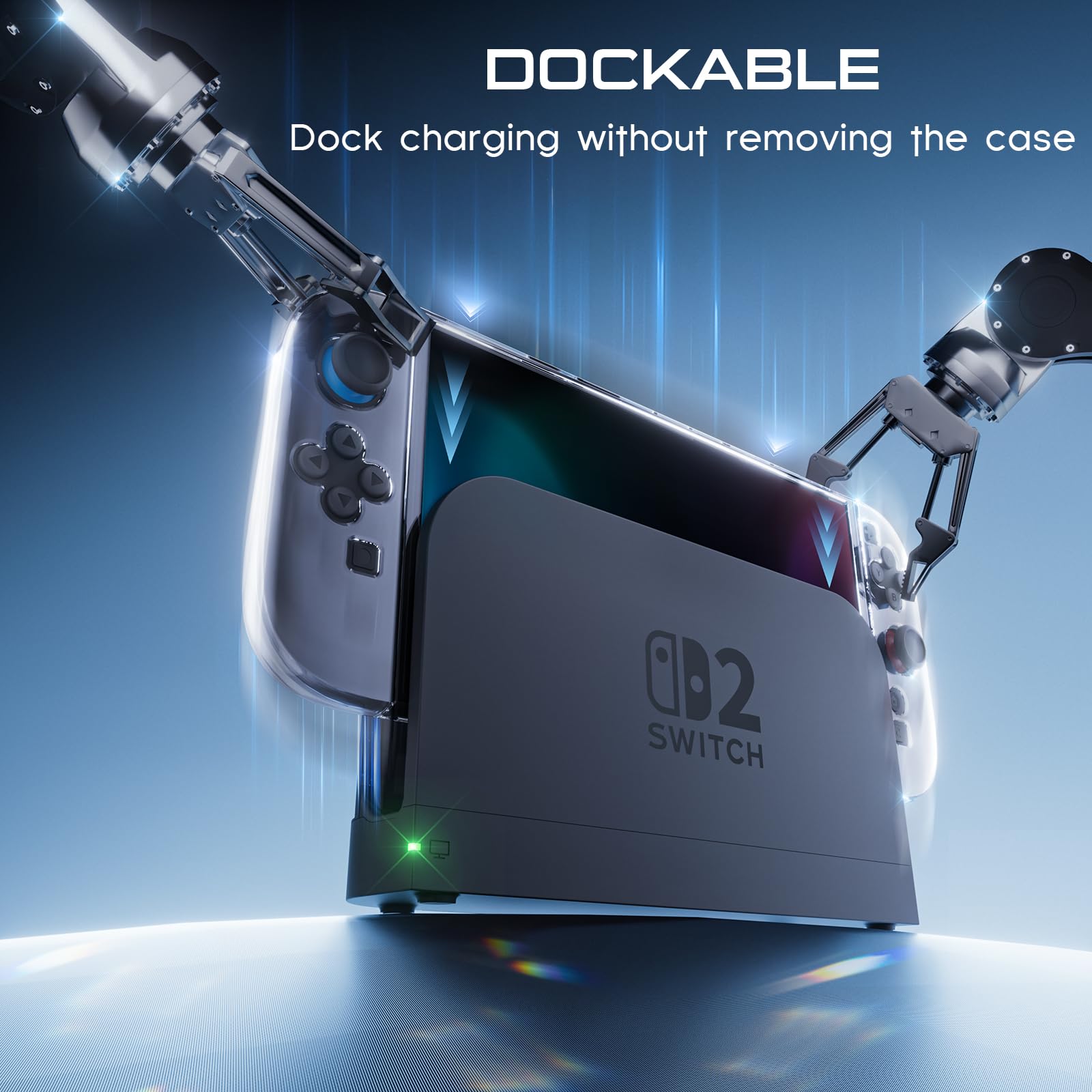 HEYSTOP [120 Pezzi] Cover per Nintendo Switch 2 Custodia Protettiva Trasparente per PC per Nintendo Switch 2 con Protezione per Lo Schermo Switch 2 e Copri-Pollici per Accessorio Console Switch 2