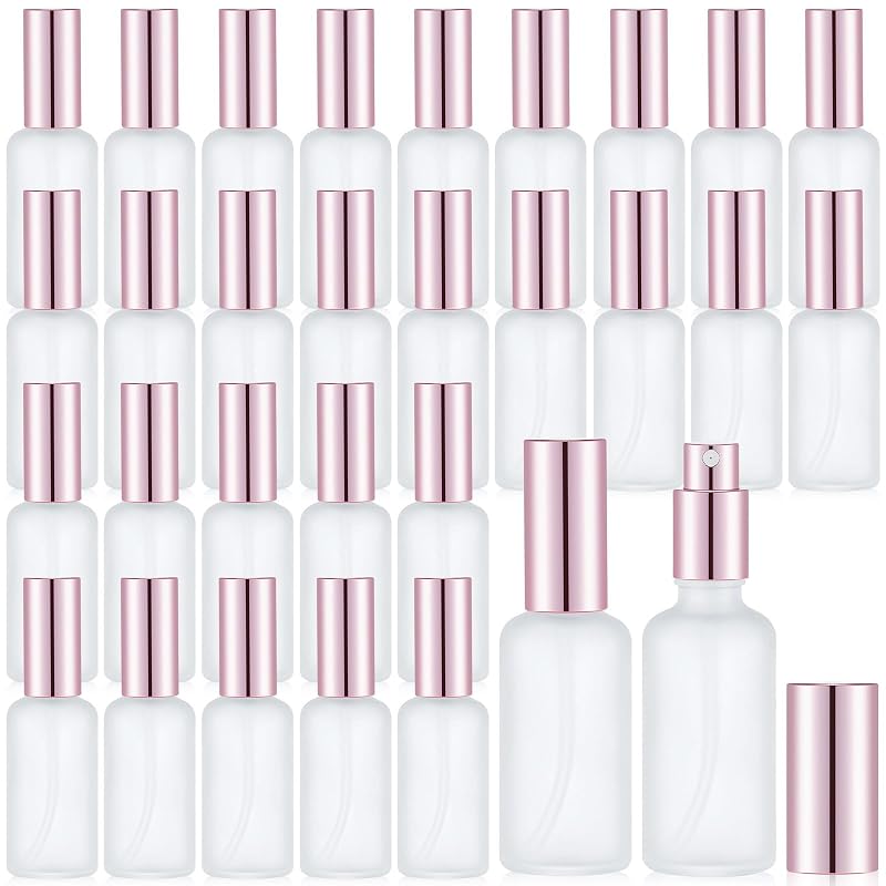 Roshtia 30 Frascos de Vidro com Spray, Rose gold, 50 mL