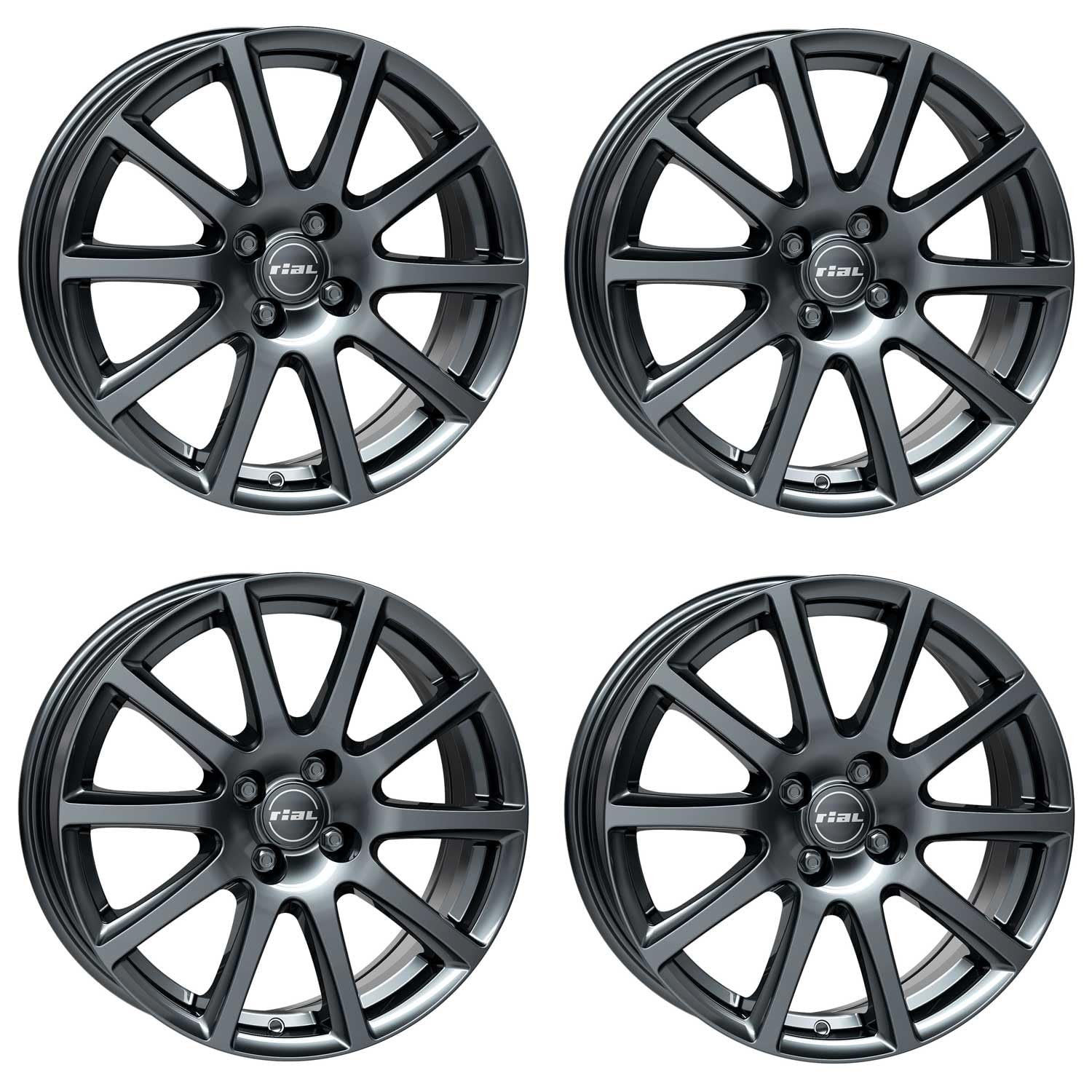 4x Llantas Rial Milano 5.5Jx14 ET43 4x100 titanium compatible con KIA Picanto Rio