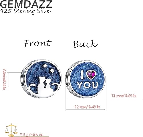 Miniatura 2 de GEMDAZZ Dijes de plata de ley 925 para el día de San Valentín, dije con texto en inglés "I Love You to the Moon and Back", flecha de cupido y trébol