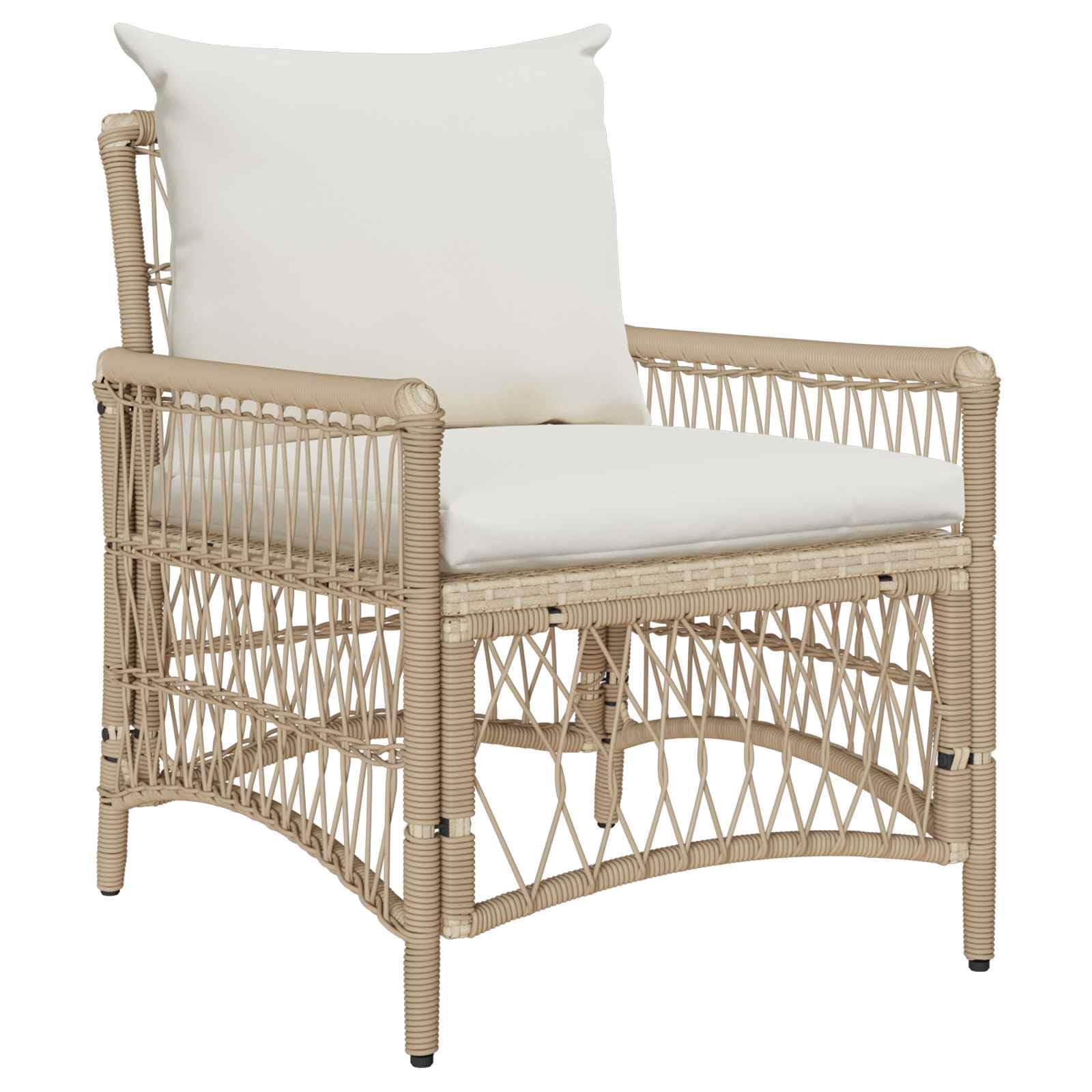 Fauteuil de jardin avec coussins et accoudoirs pour un confort d'assise d'extérieur optimal