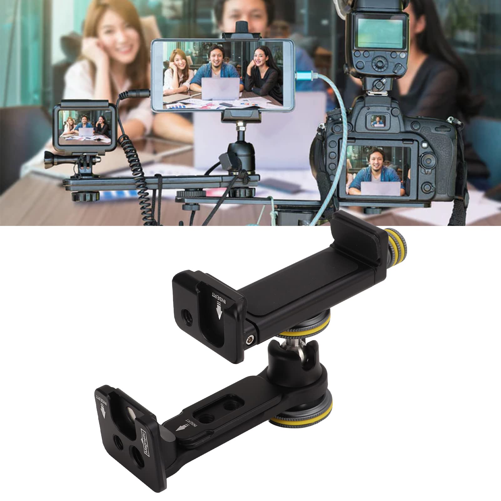 VELEDGE V3 Supporto Universale per Treppiede per Telefono Cellulare in Lega di Alluminio Morsetto per Telefono Estensibile con Rotazione a 360 Gradi per Video Live Vlog